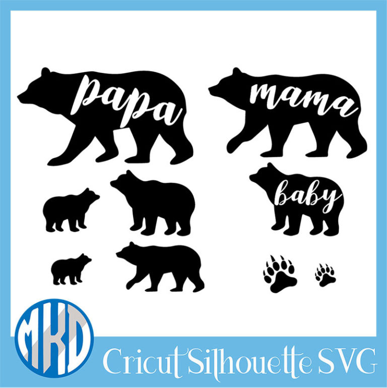 Mama Bear Svg Free,Papa Bear Svg Free,Baby Bear Svg | Misskyliedesign