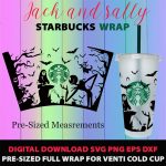 Jack Skellington Svg,Full Wrap Svg For Starbucks Venti Cold Cup 24 oz. The Nightmare Before Christmas Svg,Jack And Sally Svg