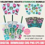 valentine heart svg,full wrap starbucks cup svg,valentine svg,For starbucks 24 oz venti cold cup