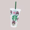 messy skull full wrap Starbucks svg cup