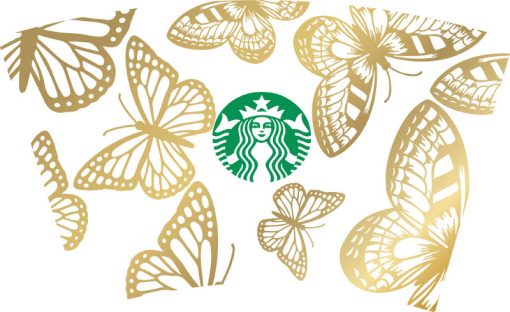 more butterfly full wrap starbucks svg cold cup