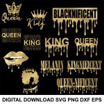 King Queen Svg,Blacknificent SVG,Black Queen SVG,Black King Svg,Melanin Svg,Afro Svg,Black Woman Man Svg,Crown Svg,Black History Svg