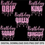 Birthday Drip Svg,Birthday Queen Svg,Birthday Princess Svg,Birthday Squad Svg,Birthday King Svg,Birthday Shirt,Birthday Party Svg