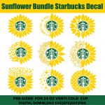 Starbucks Svg,Starbucks Sunflower Svg,Sunflower Decal Svg,Sunflower Svg For Starbucks Cold Cup