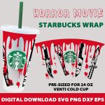 Horror Movie Knives svg,Full Wrap Starbucks horror movie svg,Dripping Blood Svg,Killer Bloody Knife svg,Halloween svg,SVG Files for Cricut,Silhouette Vector Cut File