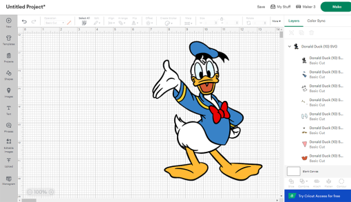 Donald duck cricut