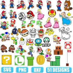 Super Mario svg,mario svg,mario bros svg,mario kart svg,mario mushroom svg