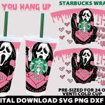 Scream Face Starbucks Cup Svg,Ghost Face Svg,Scream Face Starbucks Cup Svg,Halloween Horror Movie Full Wrap Starbucks Venti 24 Oz Cold Cup