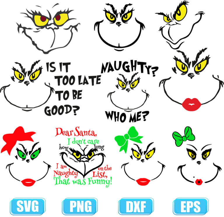 Grinch Face Svg Grinch Svg Face Cricut Grinch Face