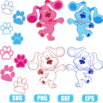 Blue pink dog svg,Blue dog svg,pink dog svg,svg files for cricut,cricut svg,svg images for cricut,cricut files