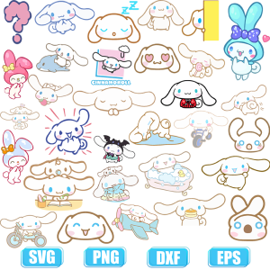 Kawaii kitty svg,kawaii face svg,Cat svg,S-nrio M-lody Stickers,Kurom cartoon,Cinnamor Cartoon Svg