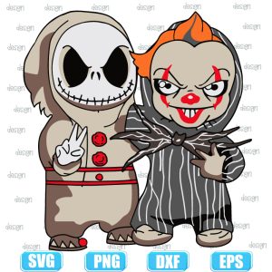 baby jack skellington and pennywise halloween,halloween svg,halloween svg images
