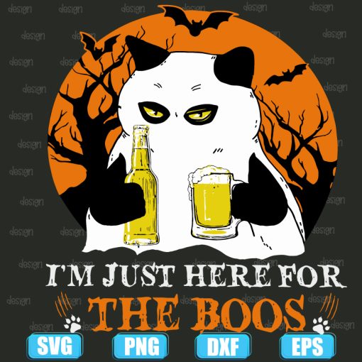 Cat Beer Im Just Here For The Boos Halloween