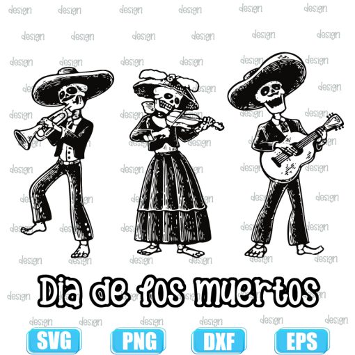 Day of the Dead Musicians Halloween