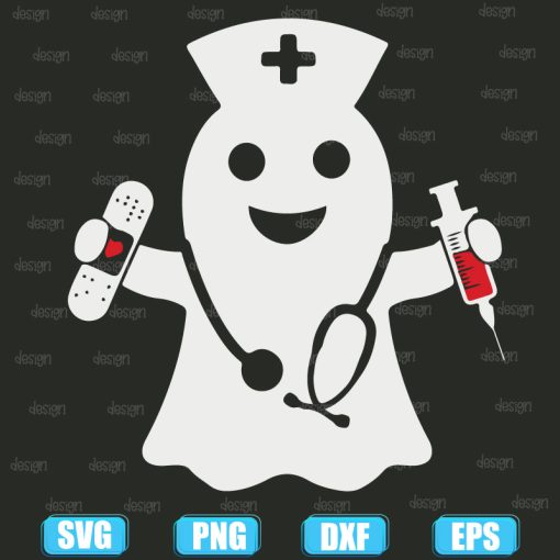 Nurse Ghost Halloween Costume Stethoscope