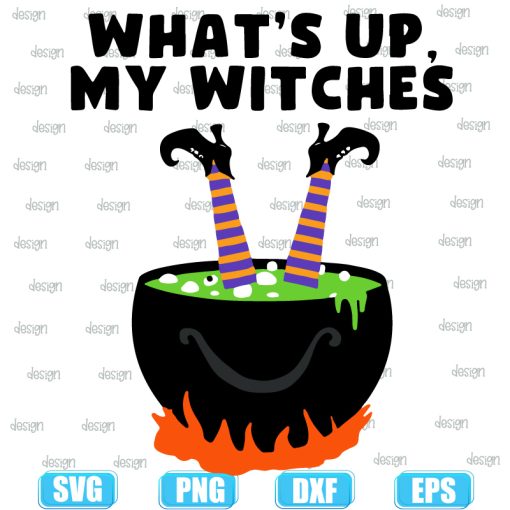 Whats Up My Witches Halloween Witch Cauldron