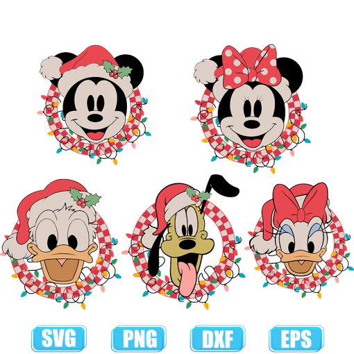 Christmas Mouse And Friends Svg png