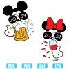 Drinking Beer And Wine Svg Mickey