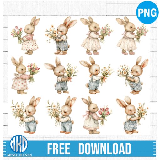 Easter Rabbit Nursery Clipart Bundle