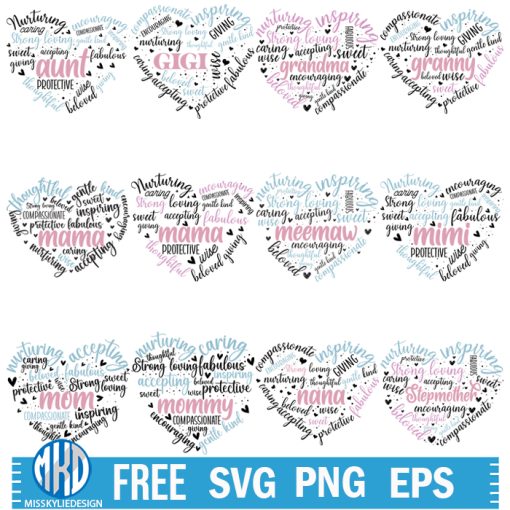 Mothers Day Heart SVG Bundle Graphics 65533000
